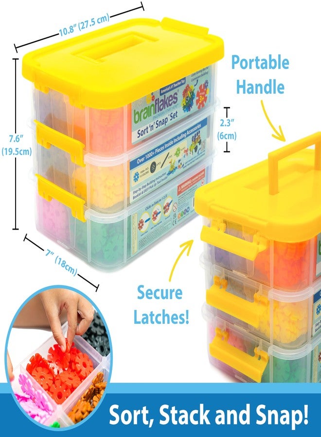 Brain Flakes 1000 Piece Sort ‘n’ Snap Set - Wheel Pieces and Special Parts Included - A Great Stem Toy for Both Boys and Girls - Image 4